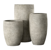 กระถางปูนเปลือยทรงกระบอก (ทรงกลมสูง)